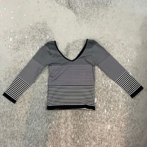 BEBE - Small - Black & White Striped Nylon Crop